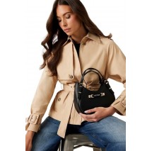 GUESS LEFIA SMALL SATCHEL ΤΣΑΝΤΑ ΓΥΝΑΙΚΕΙΑ BLACK