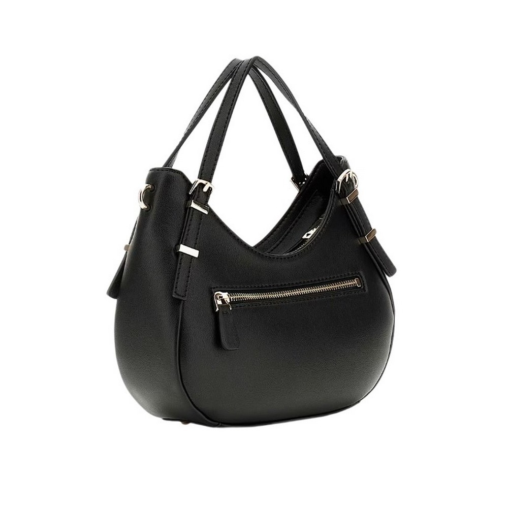 GUESS LEFIA SMALL SATCHEL ΤΣΑΝΤΑ ΓΥΝΑΙΚΕΙΑ BLACK