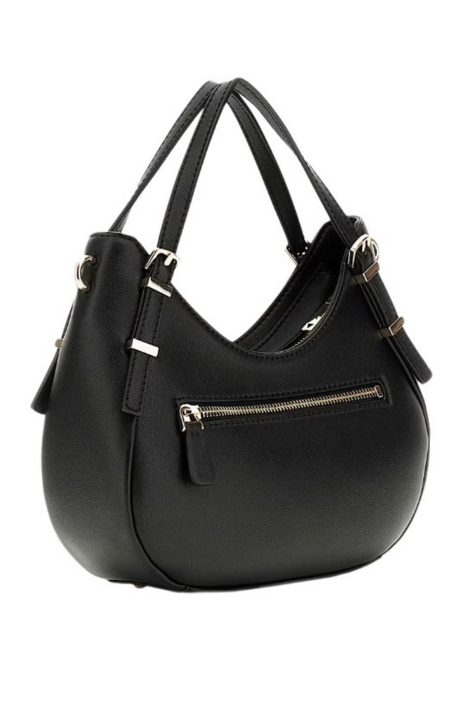 GUESS LEFIA SMALL SATCHEL ΤΣΑΝΤΑ ΓΥΝΑΙΚΕΙΑ BLACK