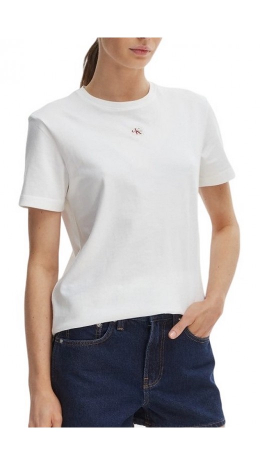 CALVIN KLEIN JEANS WOVEN LABEL CLASSIC FIT T-SHIRT ΜΠΛΟΥΖΑ ΓΥΝΑΙΚΕΙΑ BRIGHT WHITE