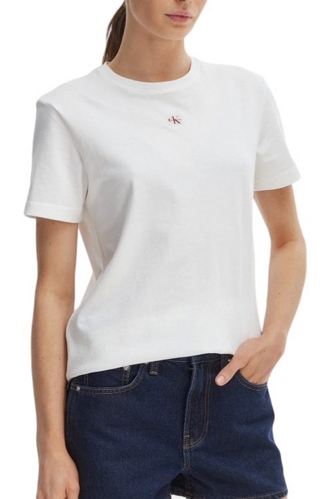 CALVIN KLEIN JEANS WOVEN LABEL CLASSIC FIT T-SHIRT ΜΠΛΟΥΖΑ ΓΥΝΑΙΚΕΙΑ BRIGHT WHITE