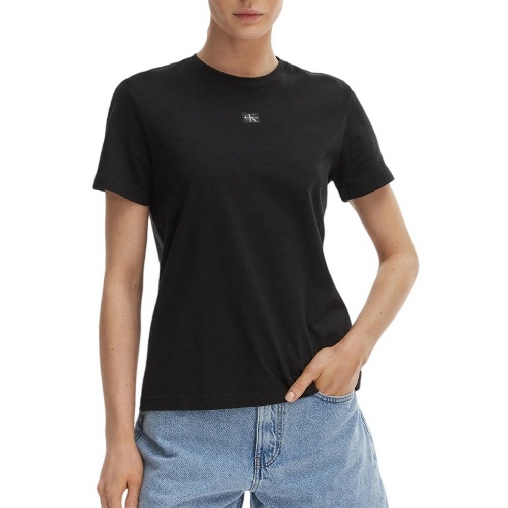 CALVIN KLEIN JEANS WOVEN LABEL CLASSIC FIT T-SHIRT ΜΠΛΟΥΖΑ ΓΥΝΑΙΚΕΙΑ BLACK