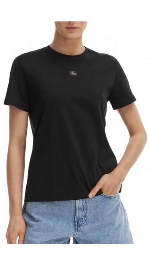 CALVIN KLEIN JEANS WOVEN LABEL CLASSIC FIT T-SHIRT ΜΠΛΟΥΖΑ ΓΥΝΑΙΚΕΙΑ BLACK