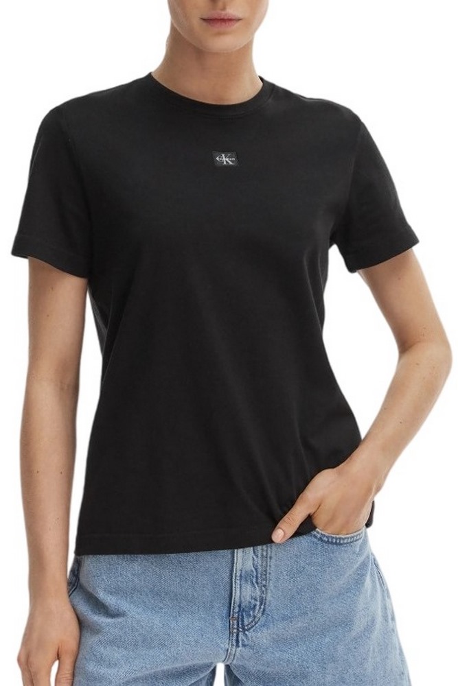 CALVIN KLEIN JEANS WOVEN LABEL CLASSIC FIT T-SHIRT ΜΠΛΟΥΖΑ ΓΥΝΑΙΚΕΙΑ BLACK