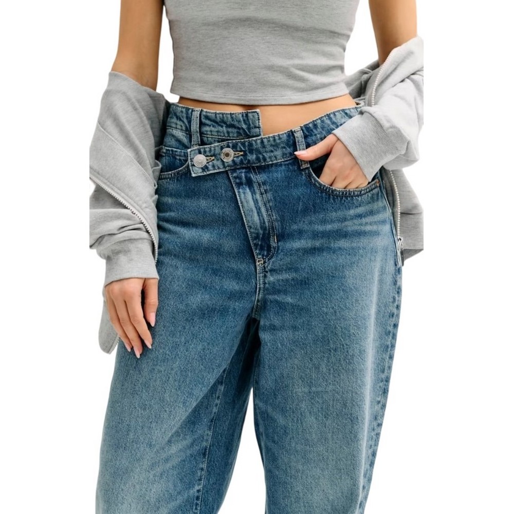 GUESS GINA WIDE LEG PANT ΠΑΝΤΕΛΟΝΙ ΤΖΙΝ ΓΥΝΑΙΚΕΙΟ BLUΕ DENIM