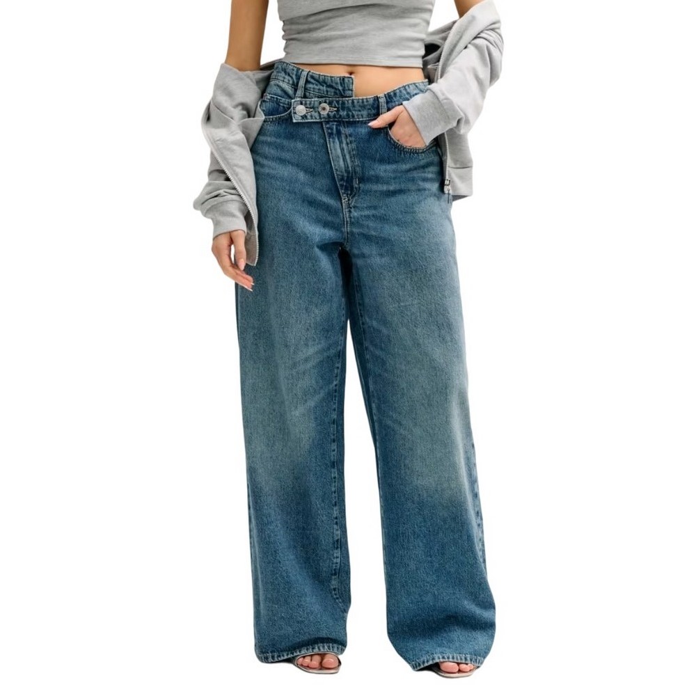 GUESS GINA WIDE LEG PANT ΠΑΝΤΕΛΟΝΙ ΤΖΙΝ ΓΥΝΑΙΚΕΙΟ BLUΕ DENIM