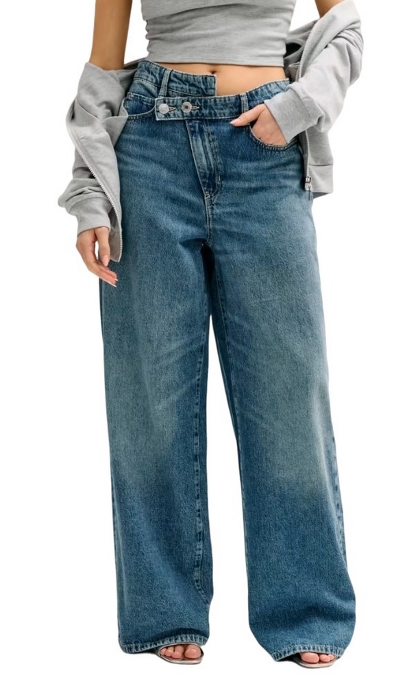 GUESS GINA WIDE LEG PANT ΠΑΝΤΕΛΟΝΙ ΤΖΙΝ ΓΥΝΑΙΚΕΙΟ BLUΕ DENIM