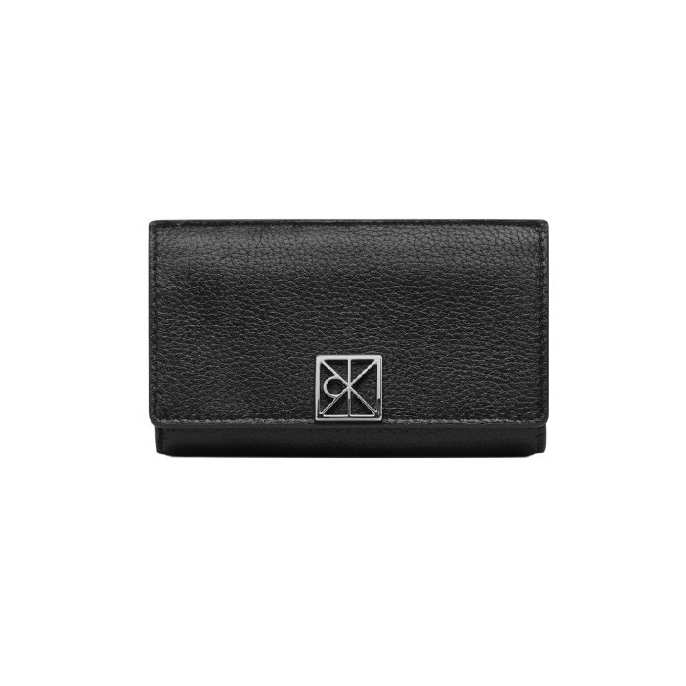 CALVIN KLEIN EMBLEM HW PEBBLE SNAP CARDHOLDER ΠΟΡΤΟΦΟΛΙ ΓΥΝΑΙΚΕΙΟ BLACK