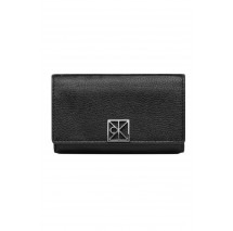 CALVIN KLEIN EMBLEM HW PEBBLE SNAP CARDHOLDER ΠΟΡΤΟΦΟΛΙ ΓΥΝΑΙΚΕΙΟ BLACK