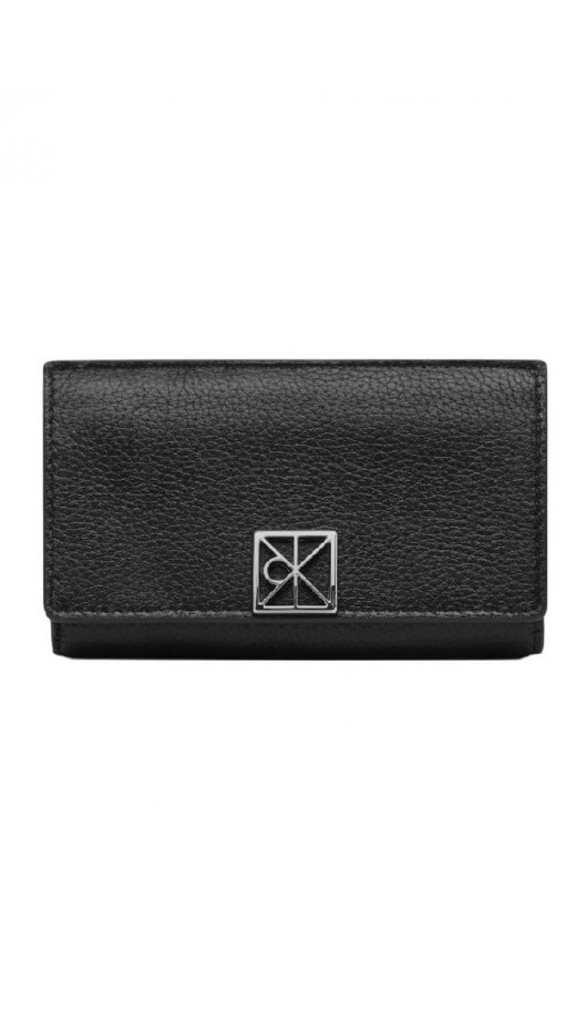 CALVIN KLEIN EMBLEM HW PEBBLE SNAP CARDHOLDER ΠΟΡΤΟΦΟΛΙ ΓΥΝΑΙΚΕΙΟ BLACK