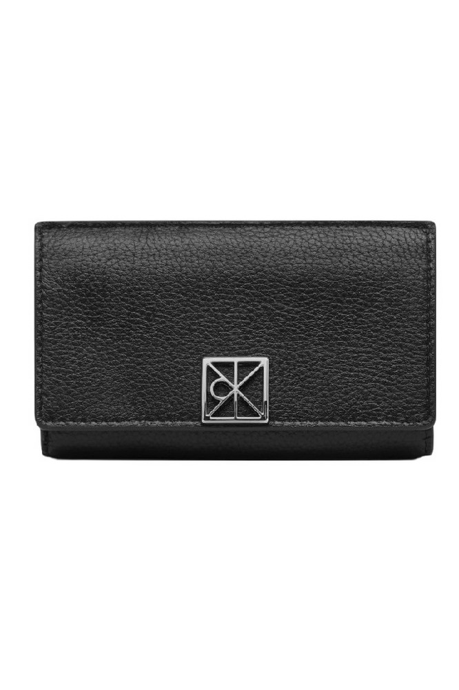CALVIN KLEIN EMBLEM HW PEBBLE SNAP CARDHOLDER ΠΟΡΤΟΦΟΛΙ ΓΥΝΑΙΚΕΙΟ BLACK
