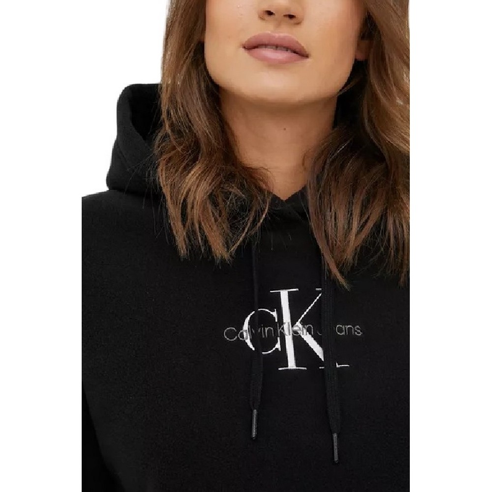 CALVIN KLEIN JEANS POLAR FLEECE HOODIE ΜΠΛΟΥΖΑ ΦΟΥΤΕΡ ΓΥΝΑΙΚΕΙΑ BLACK