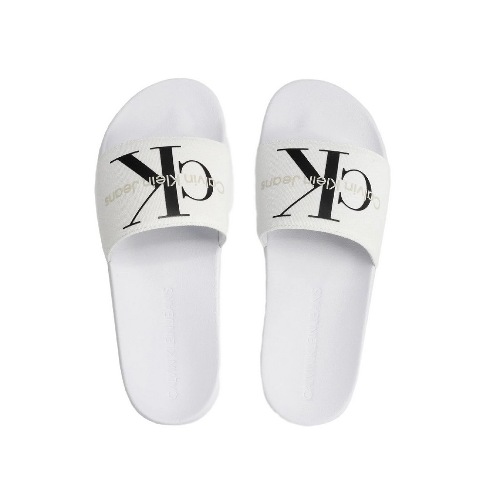 CALVIN KLEIN JEANS SLIDE MONOGRAM ΠΑΝΤΟΦΛΑ ΑΝΔΡΙΚΗ WHITE