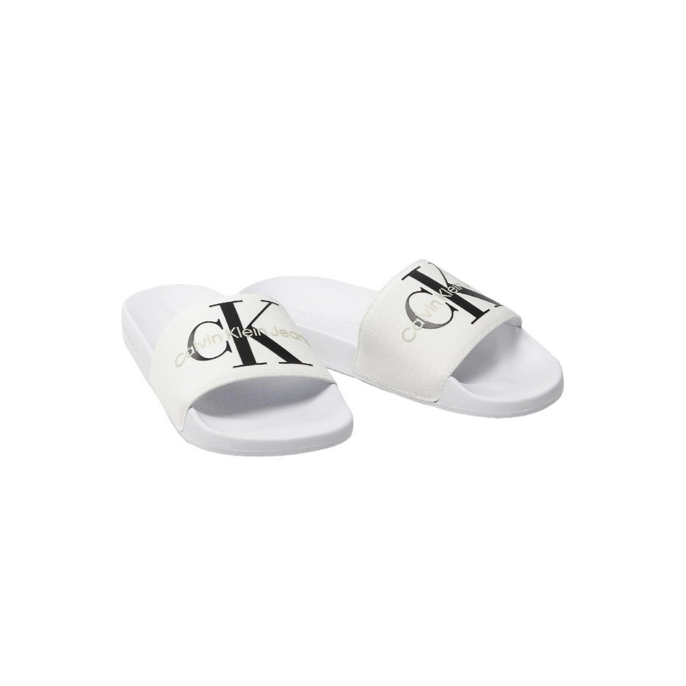 CALVIN KLEIN JEANS SLIDE MONOGRAM ΠΑΝΤΟΦΛΑ ΑΝΔΡΙΚΗ WHITE