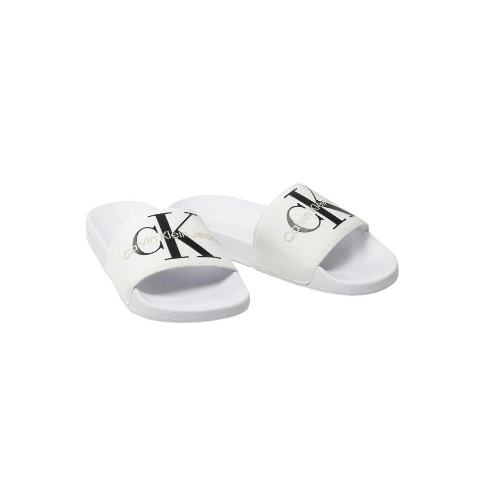 CALVIN KLEIN JEANS SLIDE MONOGRAM CO ΠΑΝΤΟΦΛΑ ΑΝΔΡΙΚΗ WHITE