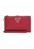 GUESS LAUREL II SLG DBL ZIP ORGNZR ΠΟΡΤΟΦΟΛΙ ΓΥΝΑΙΚΕΙΟ RED