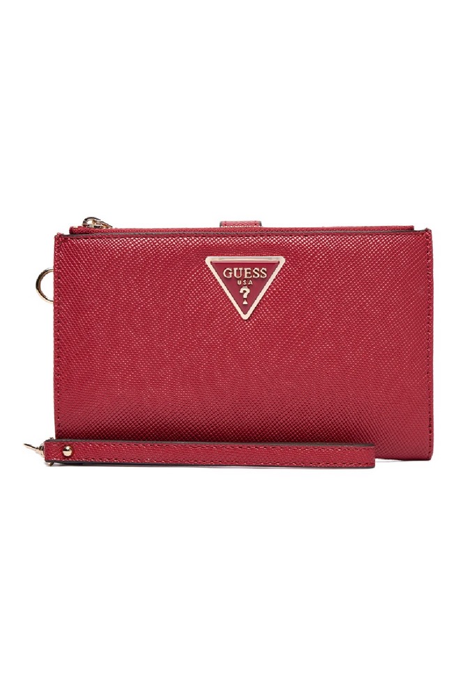 GUESS LAUREL II SLG DBL ZIP ORGNZR ΠΟΡΤΟΦΟΛΙ ΓΥΝΑΙΚΕΙΟ RED