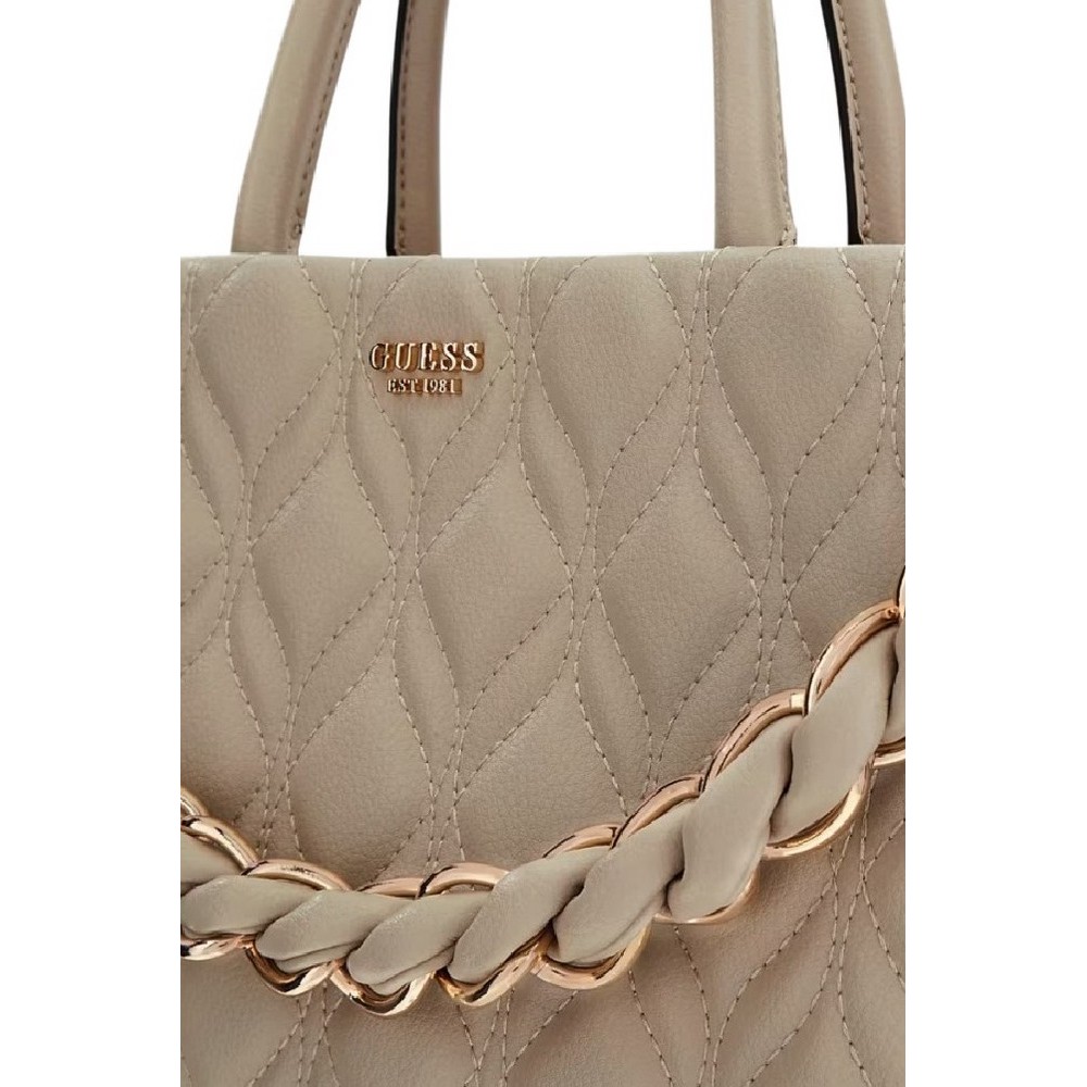 GUESS MAXINE GIRLFRIEND SATCHEL ΤΣΑΝΤΑ ΓΥΝΑΙΚΕΙΑ TAUPE