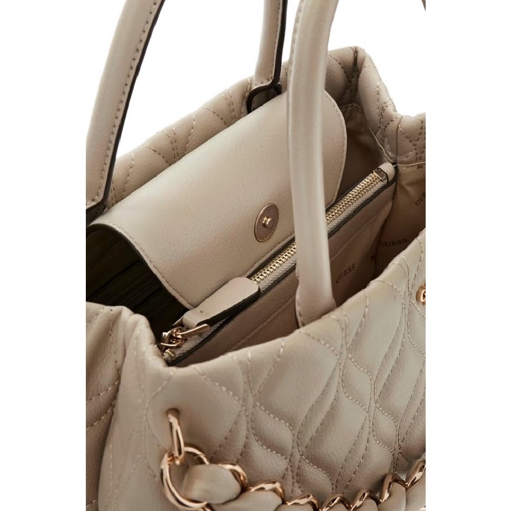 GUESS MAXINE GIRLFRIEND SATCHEL ΤΣΑΝΤΑ ΓΥΝΑΙΚΕΙΑ TAUPE