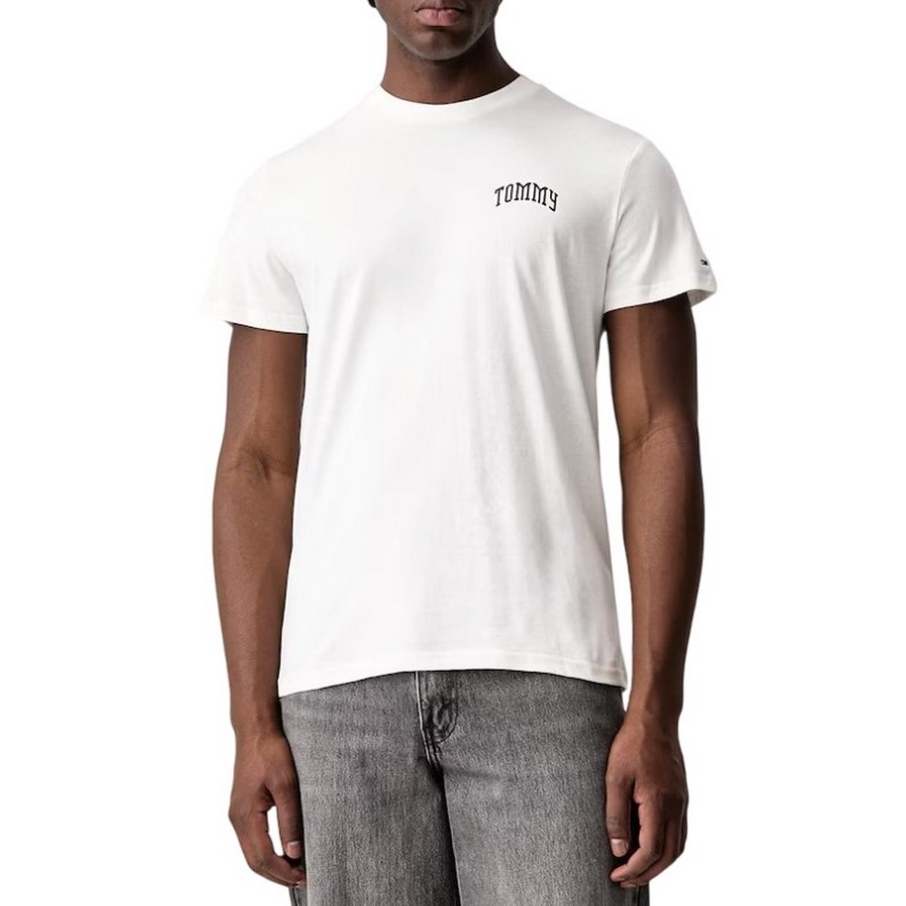 TOMMY JEANS SLIM TOMMY T-SHIRT ΜΠΛΟΥΖΑ ΑΝΔΡΙΚΗ OFF WHITE