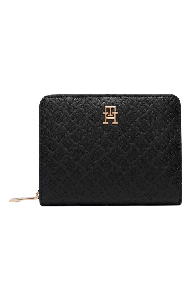 TOMMY HILFIGER ICON MED ZA W/FLAP MONO ΠΟΡΤΟΦΟΛΙ ΓΥΝΑΙΚΕΙΟ BLACK