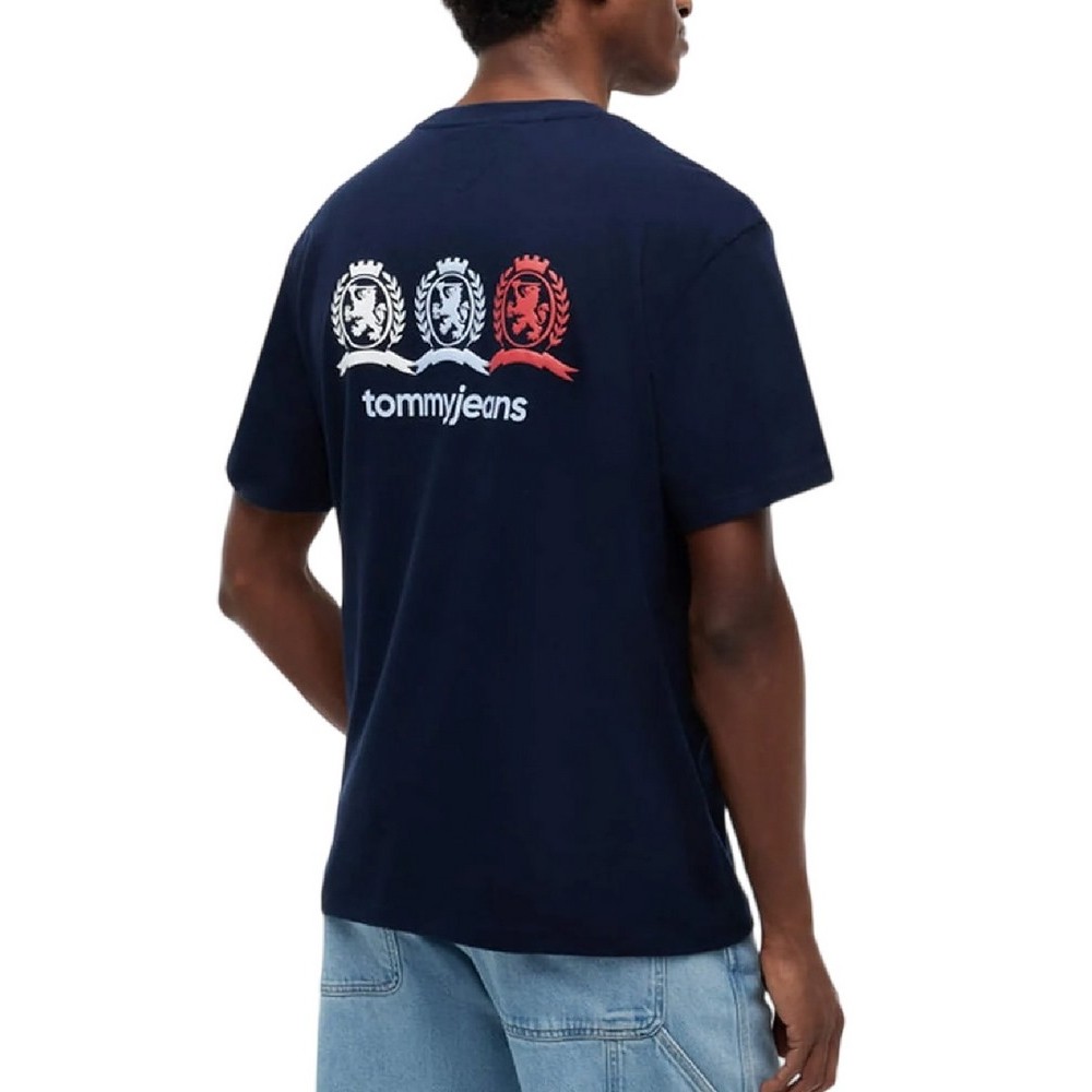 TOMMY JEANS RLX CREST REPEAT T-SHIRT ΜΠΛΟΥΖΑ ΑΝΔΡΙΚΗ NAVY