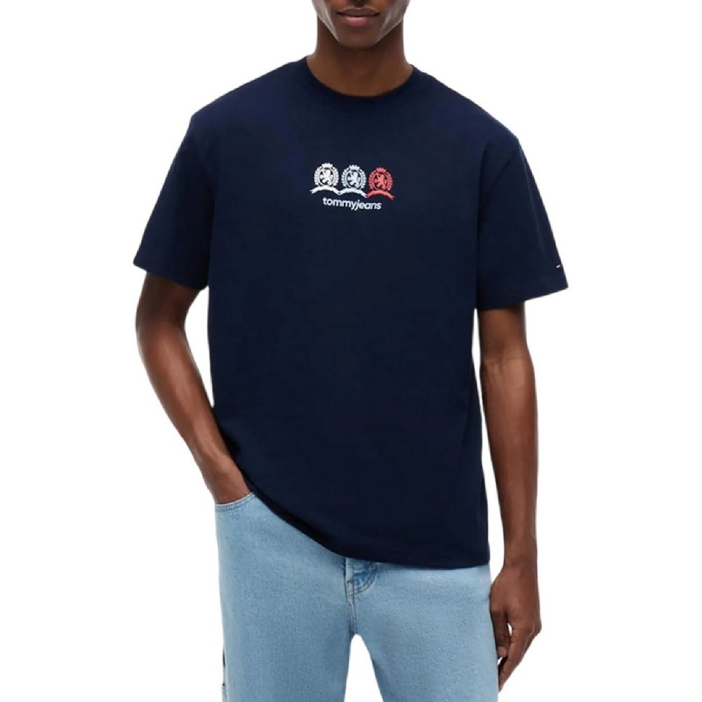 TOMMY JEANS RLX CREST REPEAT T-SHIRT ΜΠΛΟΥΖΑ ΑΝΔΡΙΚΗ NAVY