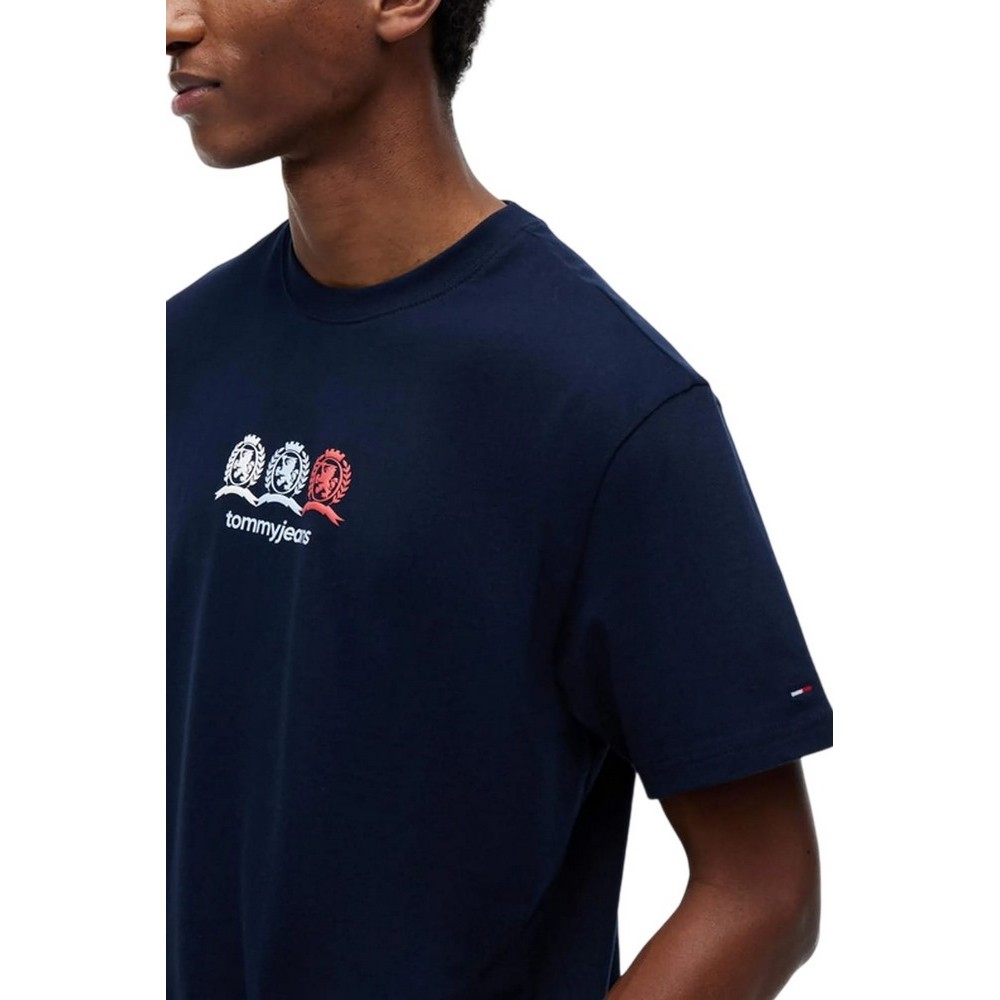 TOMMY JEANS RLX CREST REPEAT T-SHIRT ΜΠΛΟΥΖΑ ΑΝΔΡΙΚΗ NAVY
