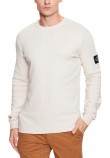 CALVIN KLEIN JEANS WAFFLE LS TEE ΜΠΛΟΥΖΑ ΑΝΔΡΙΚΗ ECRU