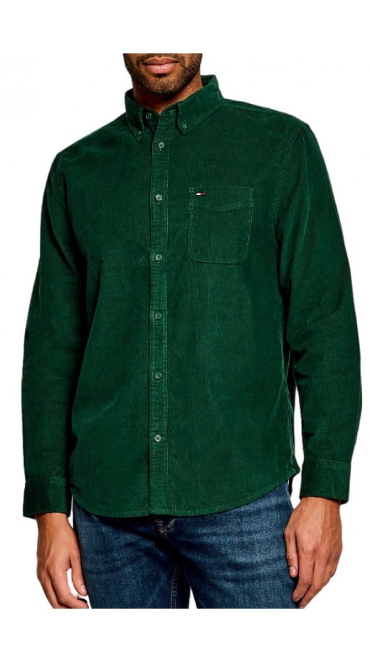 TOMMY JEANS REG BABY CORDUROY SHIRT EXT ΠΟΥΚΑΜΙΣΟ ΑΝΔΡΙΚΟ DARK GREEN