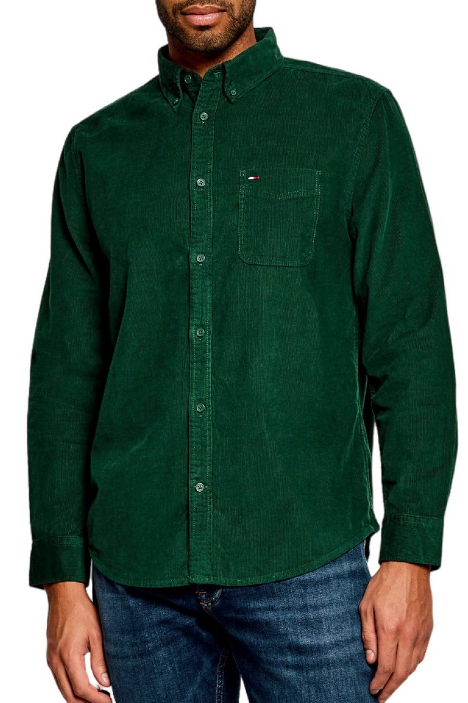 TOMMY JEANS REG BABY CORDUROY SHIRT EXT ΠΟΥΚΑΜΙΣΟ ΑΝΔΡΙΚΟ DARK GREEN