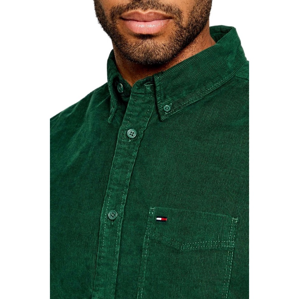 TOMMY JEANS REG BABY CORDUROY SHIRT EXT ΠΟΥΚΑΜΙΣΟ ΑΝΔΡΙΚΟ DARK GREEN