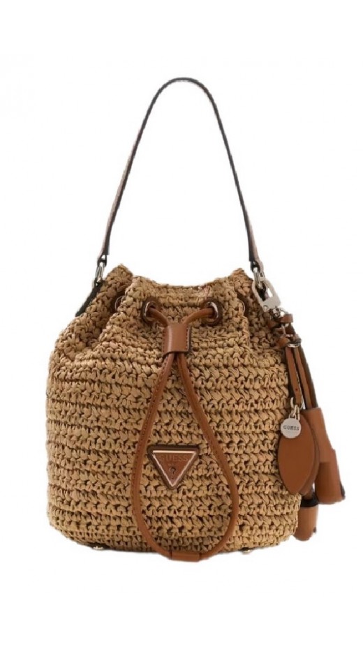 GUESS OFELIA TOP HANDLE BUCKET ΤΣΑΝΤΑ ΓΥΝΑΙΚΕΙΑ COGNAC