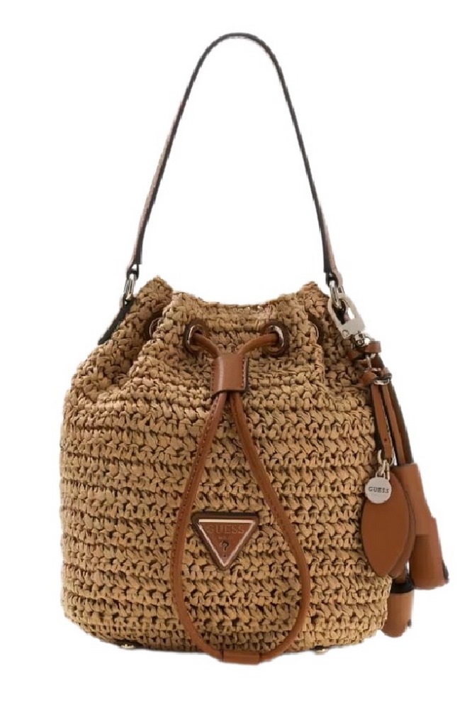 GUESS OFELIA TOP HANDLE BUCKET ΤΣΑΝΤΑ ΓΥΝΑΙΚΕΙΑ COGNAC