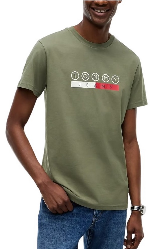 TOMMY JEANS SLIM DNA PLAY T-SHIRT ΜΠΛΟΥΖΑ ΑΝΔΡΙΚΗ OLIVE