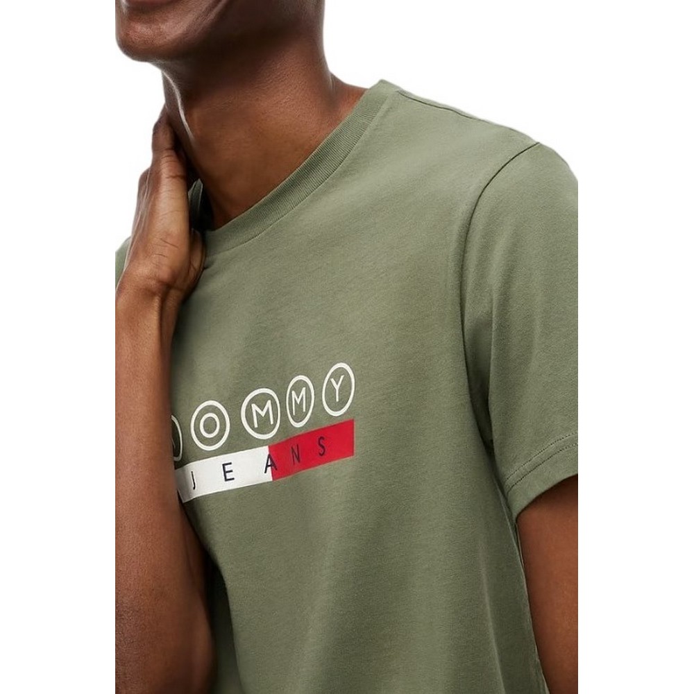 TOMMY JEANS SLIM DNA PLAY T-SHIRT ΜΠΛΟΥΖΑ ΑΝΔΡΙΚΗ OLIVE