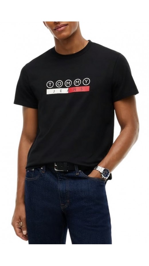 TOMMY JEANS SLIM DNA PLAY T-SHIRT ΜΠΛΟΥΖΑ ΑΝΔΡΙΚΗ BLACK