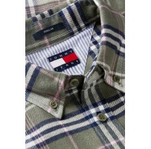 TOMMY JEANS REG FLANNEL CHECK SHIRT EXT ΠΟΥΚΑΜΙΣΟ ΑΝΔΡΙΚΟ OLIVE