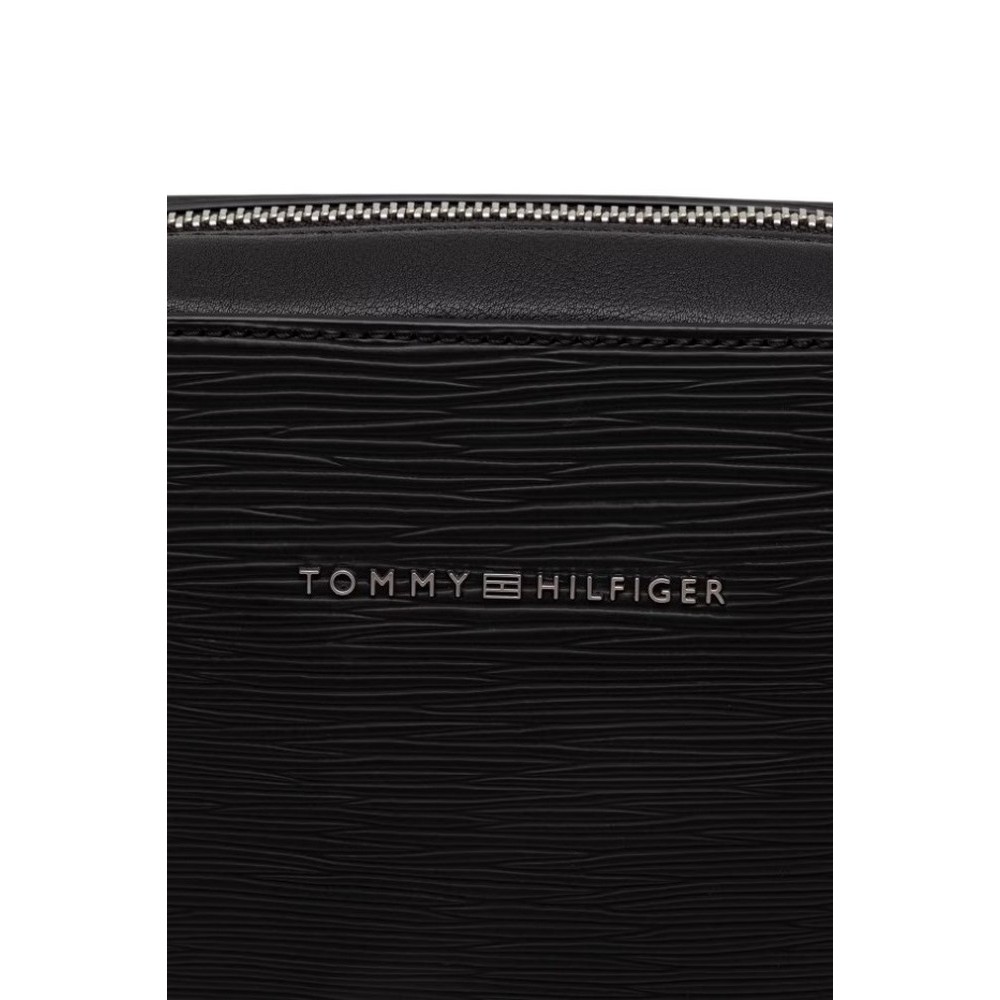 TOMMY HILFIGER BUSINESS SAFFIANO MINI REPORTER ΤΣΑΝΤΑ ΑΝΔΡΙΚΗ BLACK