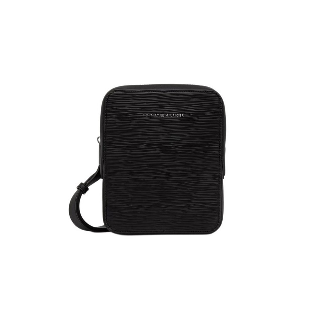 TOMMY HILFIGER BUSINESS SAFFIANO MINI REPORTER ΤΣΑΝΤΑ ΑΝΔΡΙΚΗ BLACK