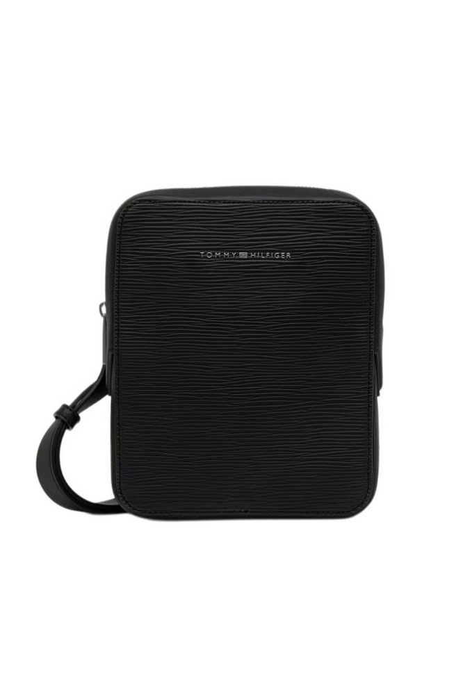 TOMMY HILFIGER BUSINESS SAFFIANO MINI REPORTER ΤΣΑΝΤΑ ΑΝΔΡΙΚΗ BLACK