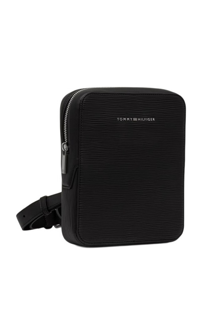 TOMMY HILFIGER BUSINESS SAFFIANO MINI REPORTER ΤΣΑΝΤΑ ΑΝΔΡΙΚΗ BLACK