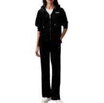 DKNY VARSITY VELOUR RHINESTONE LOGO FULL ZIP SWEATRHIRT ΖΑΚΕΤΑ ΓΥΝΑΙΚΕΙΑ BLACK