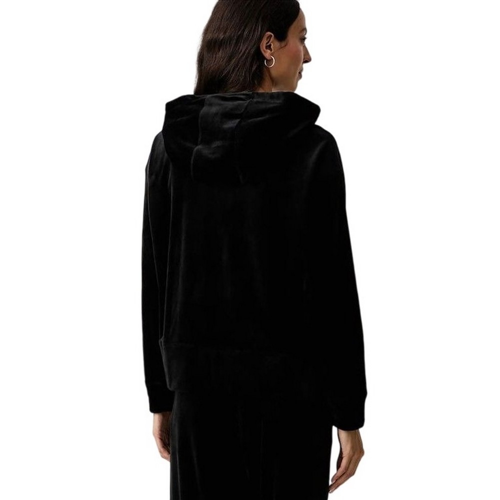 DKNY VARSITY VELOUR RHINESTONE LOGO FULL ZIP SWEATRHIRT ΖΑΚΕΤΑ ΓΥΝΑΙΚΕΙΑ BLACK