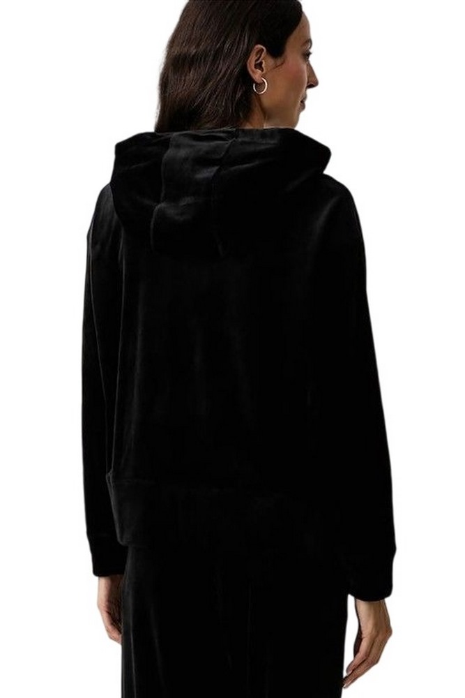 DKNY VARSITY VELOUR RHINESTONE LOGO FULL ZIP SWEATRHIRT ΖΑΚΕΤΑ ΓΥΝΑΙΚΕΙΑ BLACK