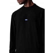 HUGO BOSS SAN CASEY SWEATER ΜΠΛΟΥΖΑ ΠΛΕΚΤΗ ΑΝΔΡΙΚΗ BLACK