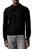 HUGO BOSS SAN CASEY SWEATER ΜΠΛΟΥΖΑ ΠΛΕΚΤΗ ΑΝΔΡΙΚΗ BLACK