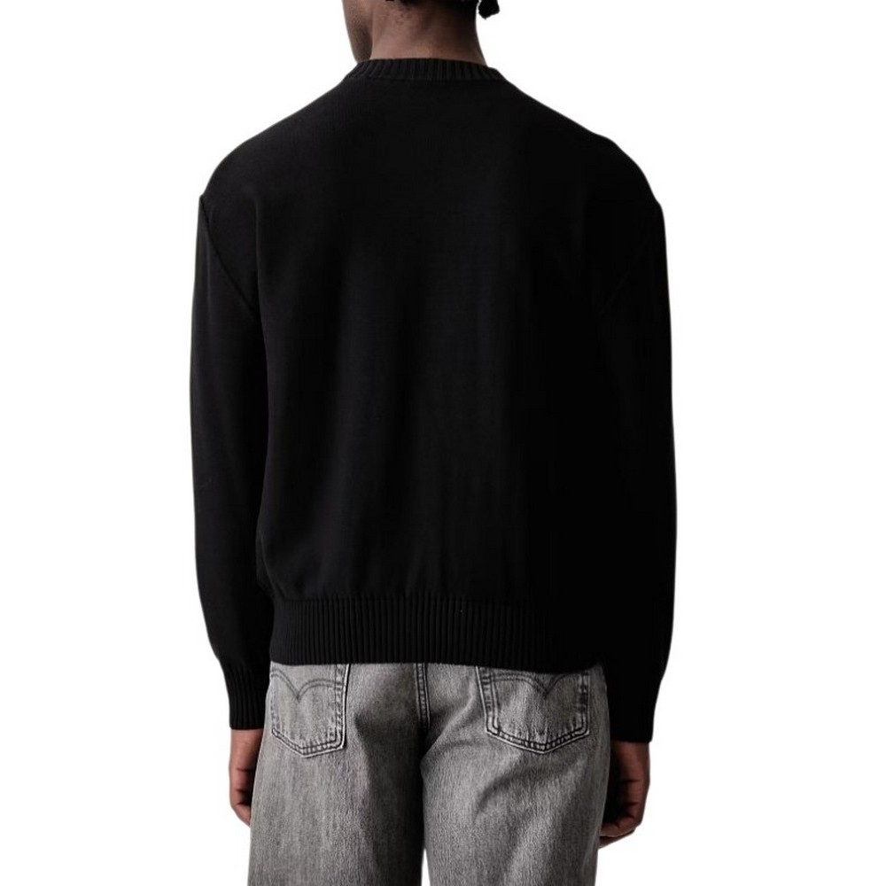 HUGO BOSS SAN CASEY SWEATER ΜΠΛΟΥΖΑ ΠΛΕΚΤΗ ΑΝΔΡΙΚΗ BLACK
