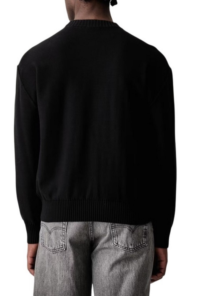 HUGO BOSS SAN CASEY SWEATER ΜΠΛΟΥΖΑ ΠΛΕΚΤΗ ΑΝΔΡΙΚΗ BLACK