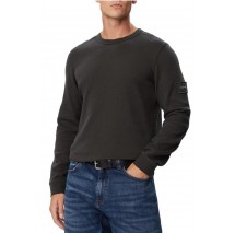 CALVIN KLEIN JEANS WAFFLE BADGE CREWNK TEE ΜΠΛΟΥΖΑ ΜΑΚΡΥΜΑΝΙΚΗ ΑΝΔΡΙΚΗ ANTHRACHITE